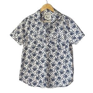 Market Made Cottagecore Cotton Blouse Blue & White Flower